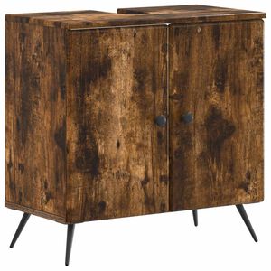 vidaXL Шкаф за мивка в баня BREDA Опушен дъб 59,5 x 31,5 x 59 см