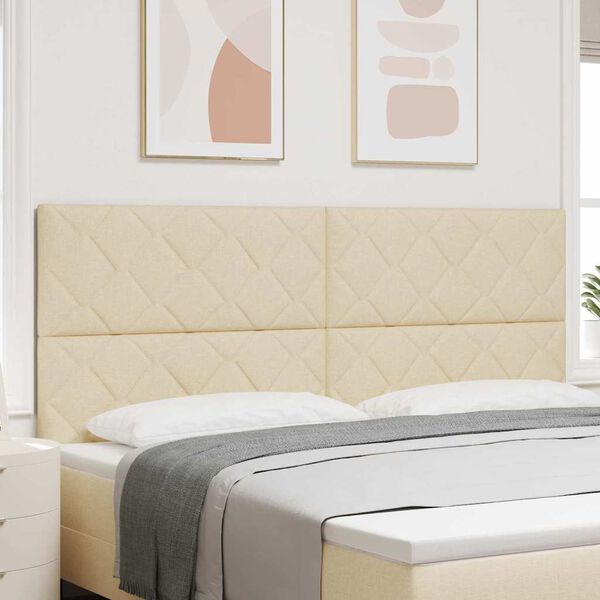 vidaXL Облегалка за глава Крем 200 cm текстил