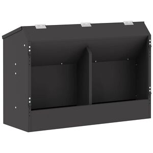 vidaXL Хранилка за зайци Черно 64.5 x 25.5 x 45.5 см