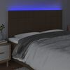 vidaXL LED горна табла за легло, тъмнокафява,160x5x118/128 см, плат