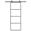 vidaXL Плъзгаща се врата с обков 76x205 см ESG стъкло и алуминий