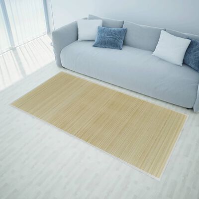 vidaXL Правоъгълен естествен бамбуков килим 80х200 см