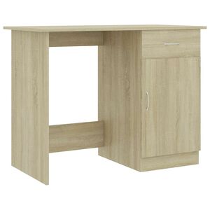 vidaXL Бюро, дъб сонома, 100x50x76 см, инженерно дърво