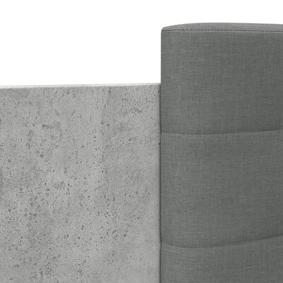 vidaXL Рамка за легло с табла бетонно сива 200x200 см инженерно дърво