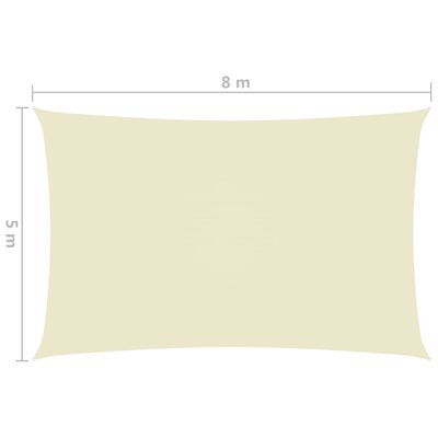 vidaXL Сенник платно, Оксфорд текстил, правоъгълно, 5x8 м, кремаво