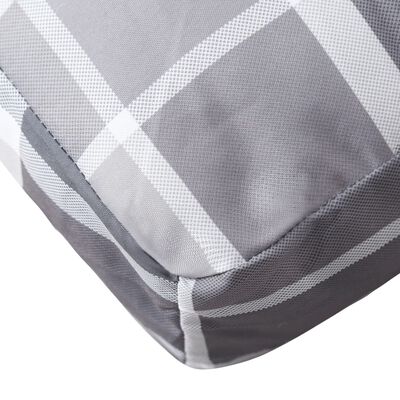 vidaXL Палетна възглавница, сиво каре, 50x50x12 см, текстил