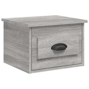 vidaXL Нощно шкафче за стенен монтаж, сив сонома, 41,5x36x28 см