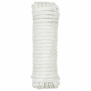 vidaXL Въже за лодка 10 mm 6 m Бяло Полиестер