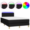 vidaXL Боксспринг легло с матрак и LED, черно, 120x200 см, плат