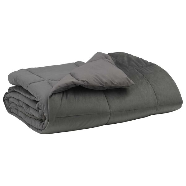 vidaXL Летен юрган Патичено Светлосиво 200 x 220 cm Микрофибър