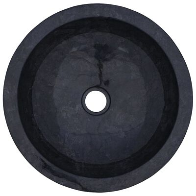 vidaXL Мивка, 40x12 см, мрамор, черна