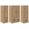 vidaXL Висок шкаф 3 pcs Дъб 132 x 35,5 x 103,5 см Инженерно дърво