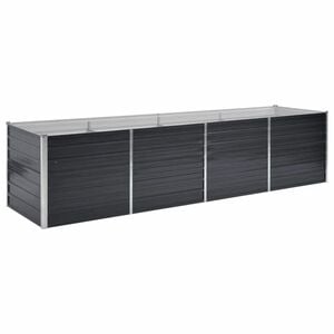 vidaXL Градинска висока леха антрацит 320x80x77 см поцинкована стомана