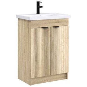 vidaXL Комплект мебели за баня Дъб сонома 78,5 x 37,5 x 81 см