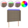 vidaXL LED горна табла за легло, таупе, 103x16x118/128 см, плат