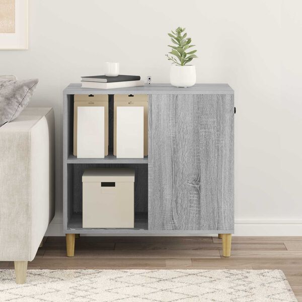 vidaXL Къща за котки Сив Сонома 72 x 42.5 x 70 см Инженерно дърво