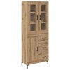vidaXL Висок шкаф 2 pcs Дъб 69,5 x 34 x 180 см Инженерно дърво