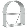 vidaXL Поставка за дърва, сребрист, 120x45x140 см, поцинкована стомана