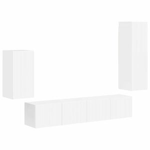 vidaXL Комплект ТВ шкаф 4 бр. 31 x 30 x 100 см Лъскаво бяло