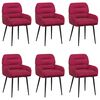 vidaXL Обедени столове 6 pcs Кадифе Виненочервен 59 x 59,5 x 90 см