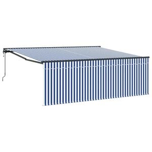 vidaXL Прибираща се тента Синьо и бяло 400 &times; 300 cm