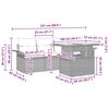 vidaXL Градински Софа Комплект с възглавница 5 pcs Кафяво полиратан