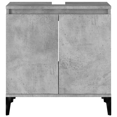 vidaXL Шкаф за мивка, бетонно сиво, 58x33x60 см, инженерно дърво