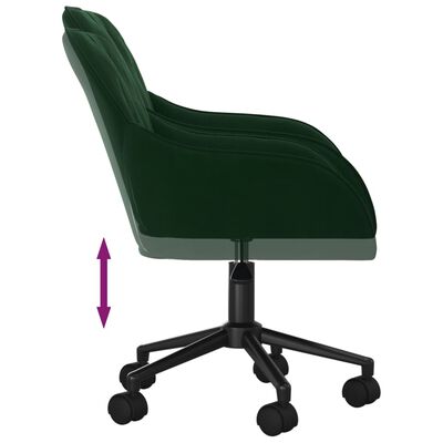 vidaXL Въртящи се трапезни столове, 2 бр, тъмнозелени, кадифе