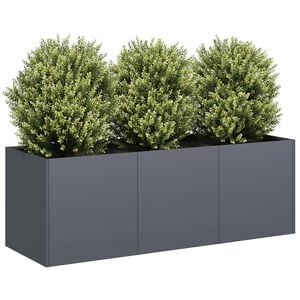 vidaXL Саксия за цветя, антрацит, 120x40x40 см, студено валцувана стомана