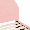vidaXL Легло за малко с главна дъска Розово 70 x 140 cm Вълнена тъкан