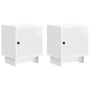 vidaXL Нощен шкаф 2 pcs Бял гланц 43 x 34,5 x 50 см