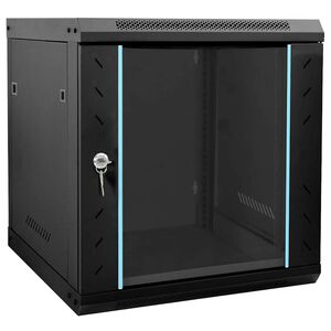 vidaXL Мрежов кабинет със съхранение Черно 53 x 60 x 60 см Стомана