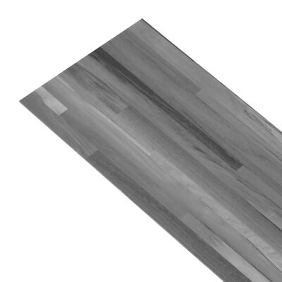 vidaXL PVC подови дъски 5,02 м² 2 мм самозалепващи сиво на ивици
