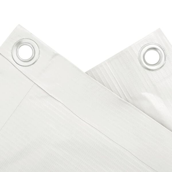 vidaXL Параван за тераса, бял, 600x120 см, PVC