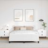 vidaXL Рамка за легло с матрак Чисто бяло 160 x 200 cm текстил