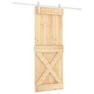 vidaXL Преплъзваща се врата Естествено и бяло 80 x 210 cm