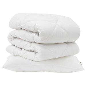 vidaXL Комплект завивки с възглавница 2 pcs Бяло Микрофибър