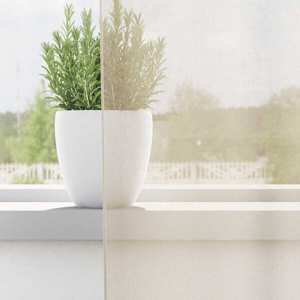 vidaXL Пердета от воал с горна част, 2 бр, кремаво