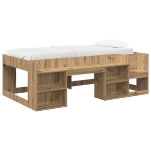vidaXL Леглово рамо с хранилище Дъб артизан 90 x 190 cm