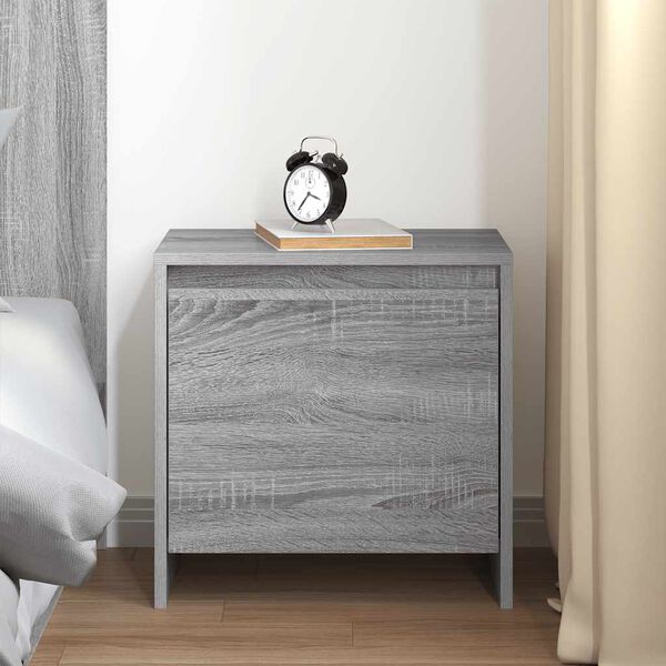 vidaXL Нощно шкафче, сив сонома, 45x34x44,5 см, инженерно дърво