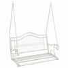 vidaXL Лавица с люлка Стомана 115 x 61 x 63 см Антично бяло