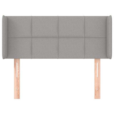 vidaXL Горна табла за легло с уши, светлосива,83x16x78/88 см, плат