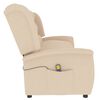 vidaXL 3-местен масажен реклайнер, кремав, текстил