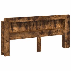 vidaXL Табла за легло със съхранение Пушена Дъб 215 x 18,5 x 100 см