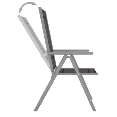 vidaXL Сгъваеми градински столове, 4 бр, Textilene, черни