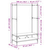 vidaXL Етажерка за дрехи с рафтове, сонома дъб, инженерно дърво