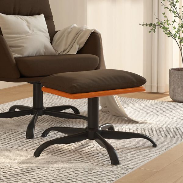 vidaXL Табуретка, кафява, 60x60x36 см, текстил и изкуствена кожа