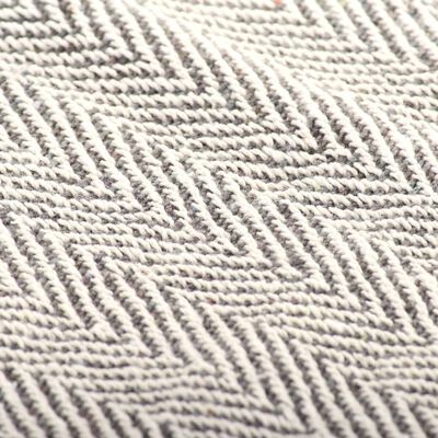 vidaXL Декоративно одеяло, памук, рибена кост, 125x150 см, сиво