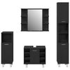 vidaXL Комплект мебели за баня с рафт 4 pcs Черно 30 x 30 x 179,5 см