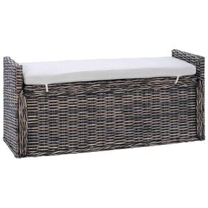 vidaXL Пейка с място за съхранение GENDT Черен лак 110 x 40 x 50 см